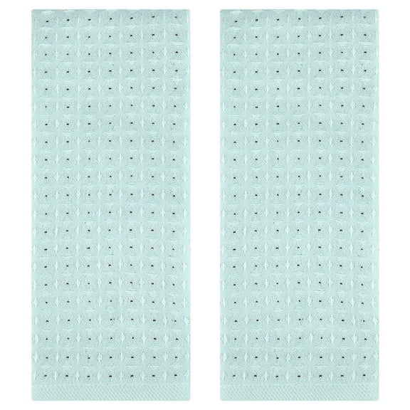 Unique Bargains Waffle Hand Towels for Bathroom 2 Pack Green
