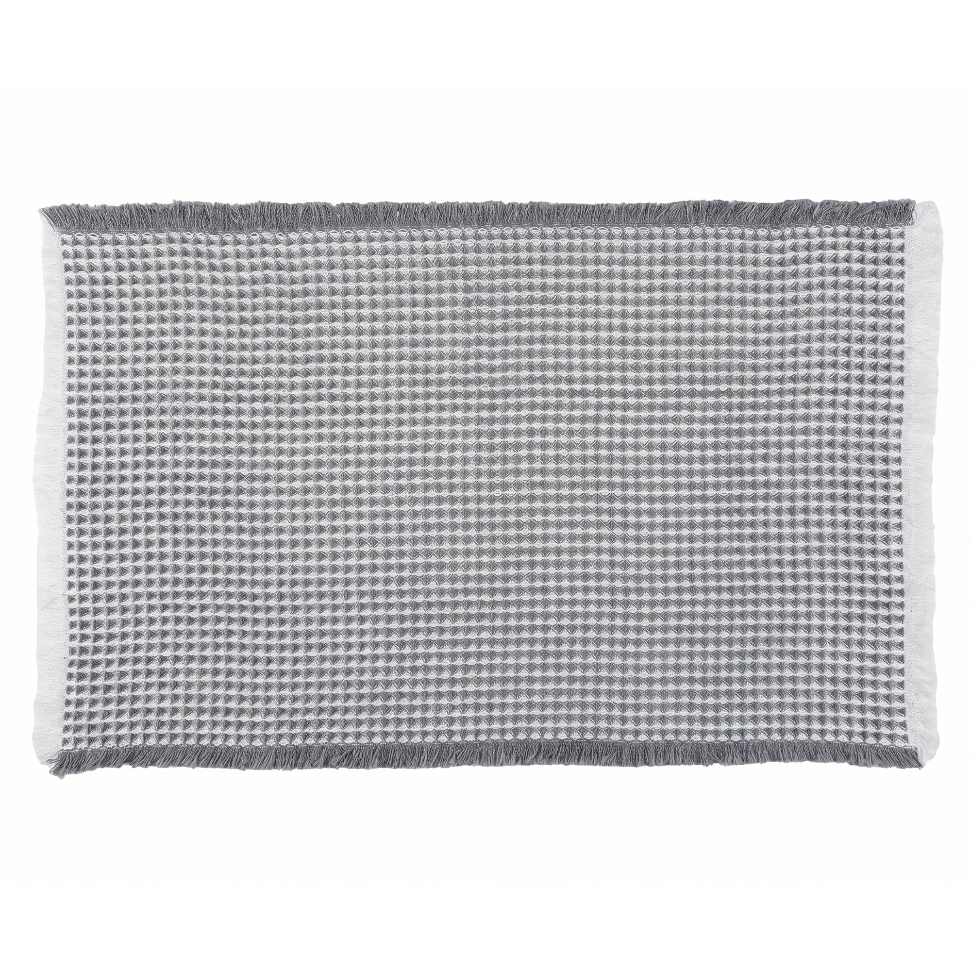 Unique Bargains Waffle Non Slip Quick Dry Machine Washable Bath Mat Grey 24" x 17"