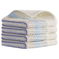 thumbnail image 1 of Unique Bargains Waffle Striped Cotton Hand Towels Set for Bathroom Beige Yellow 4-Piece, 1 of 4