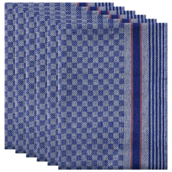 Unique Bargains Waffle Weave Cotton Absorbent Kitchen Dish Towels 15"x25" Blue