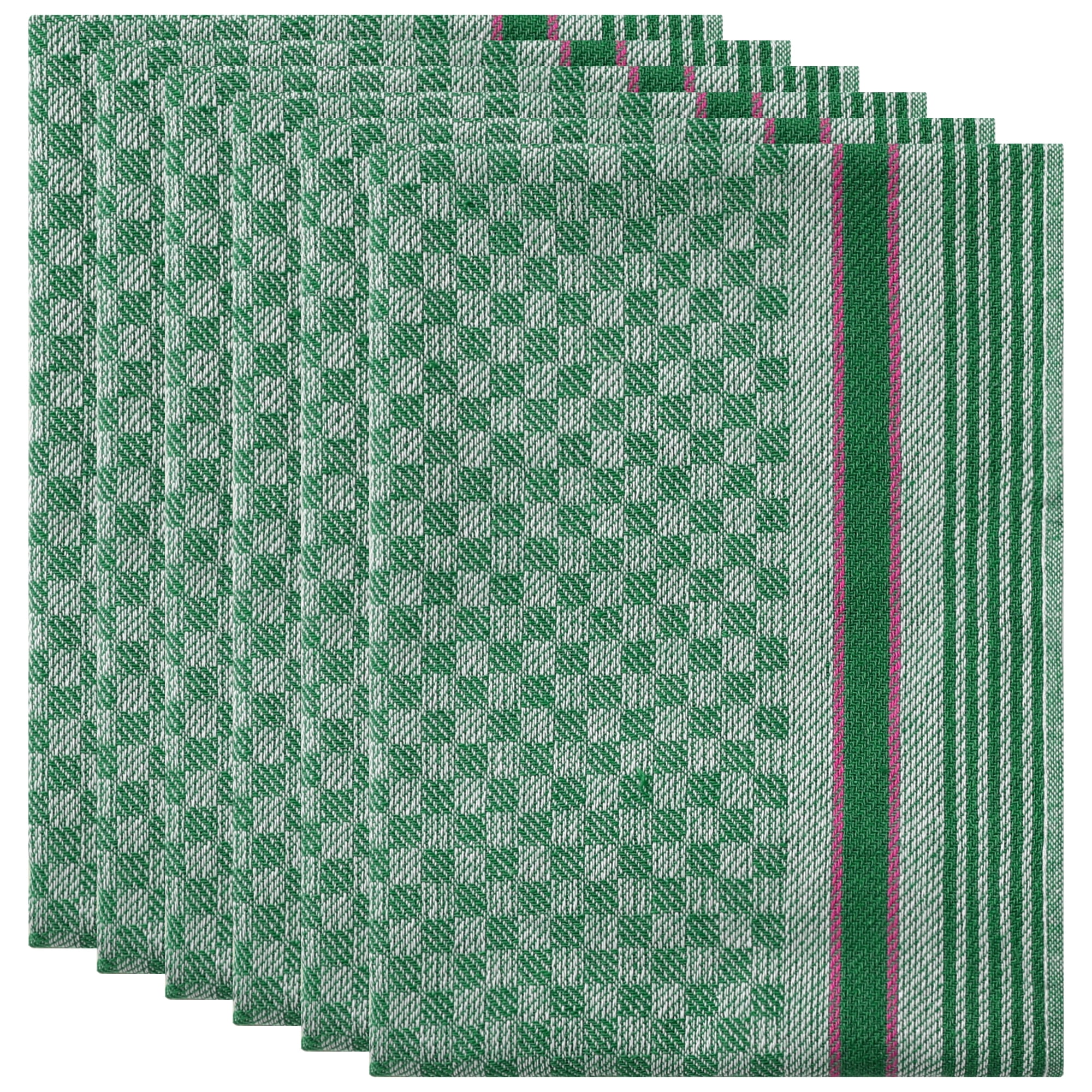 Unique Bargains Waffle Weave Cotton Absorbent Kitchen Dish Towels 15"x25" Green