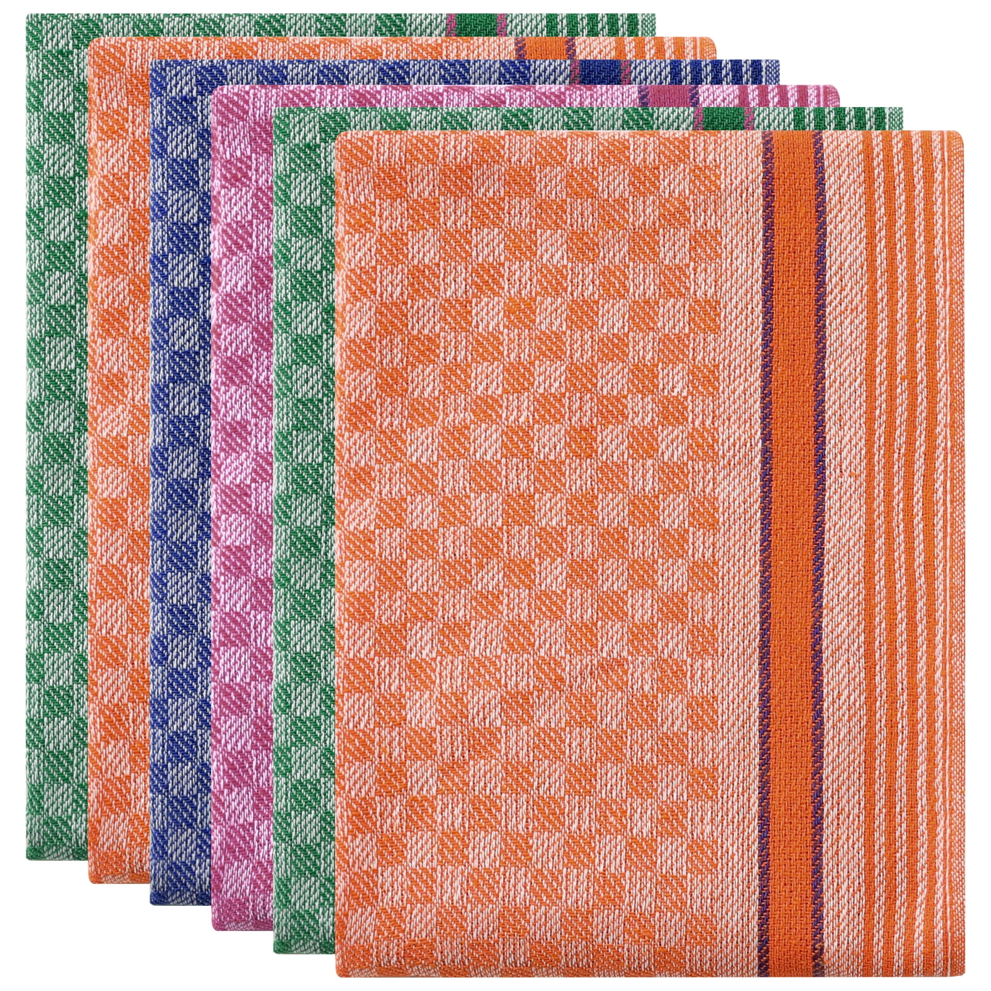 Unique Bargains Waffle Weave Cotton Absorbent Kitchen Dish Towels 15"x25" Multicolor