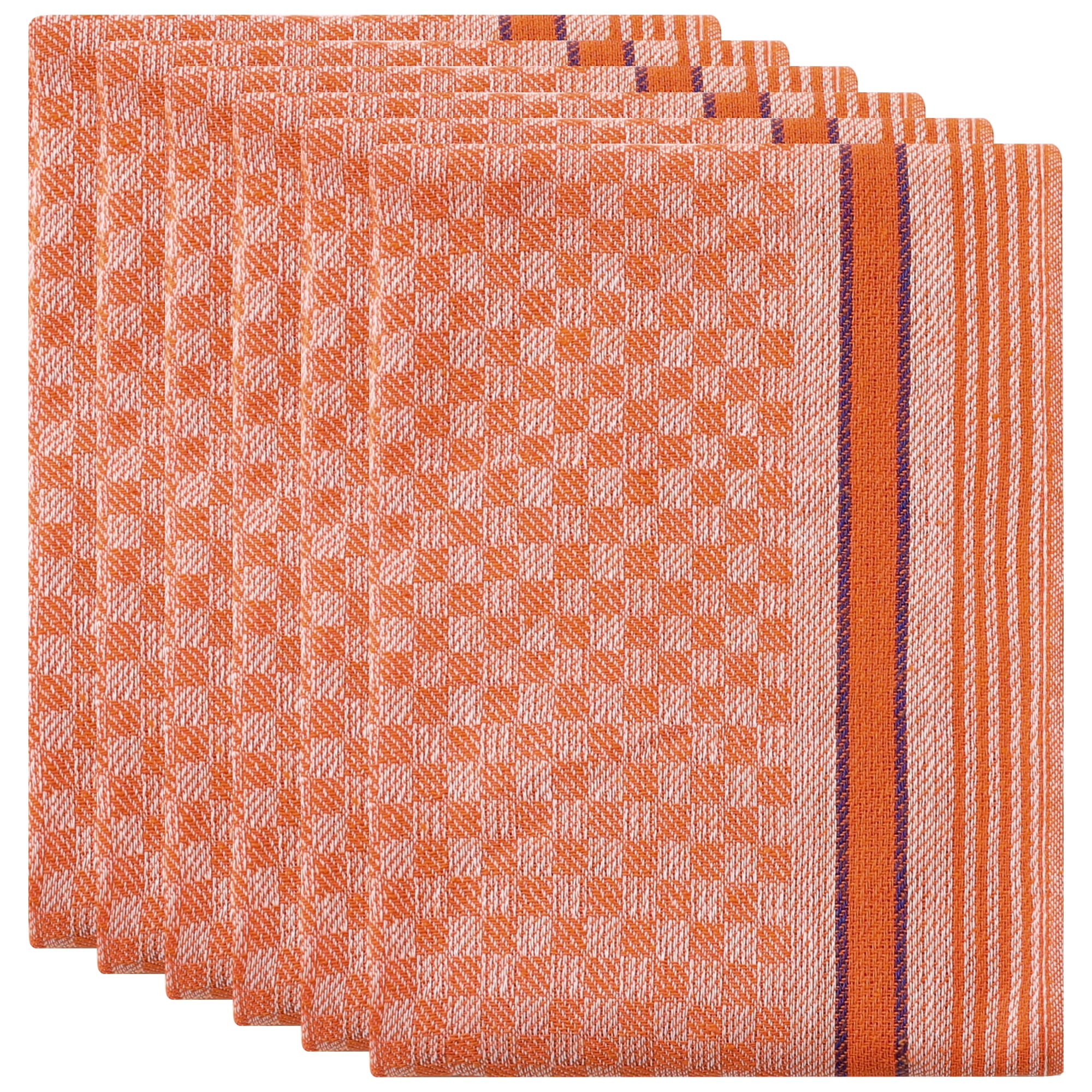 Unique Bargains Waffle Weave Cotton Absorbent Kitchen Dish Towels 15"x25" Orange