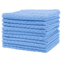 Unique Bargains Waffle Weave Kitchen Cleaning Absorbent Kitchen Towels Blue 10pk 10" x 10"