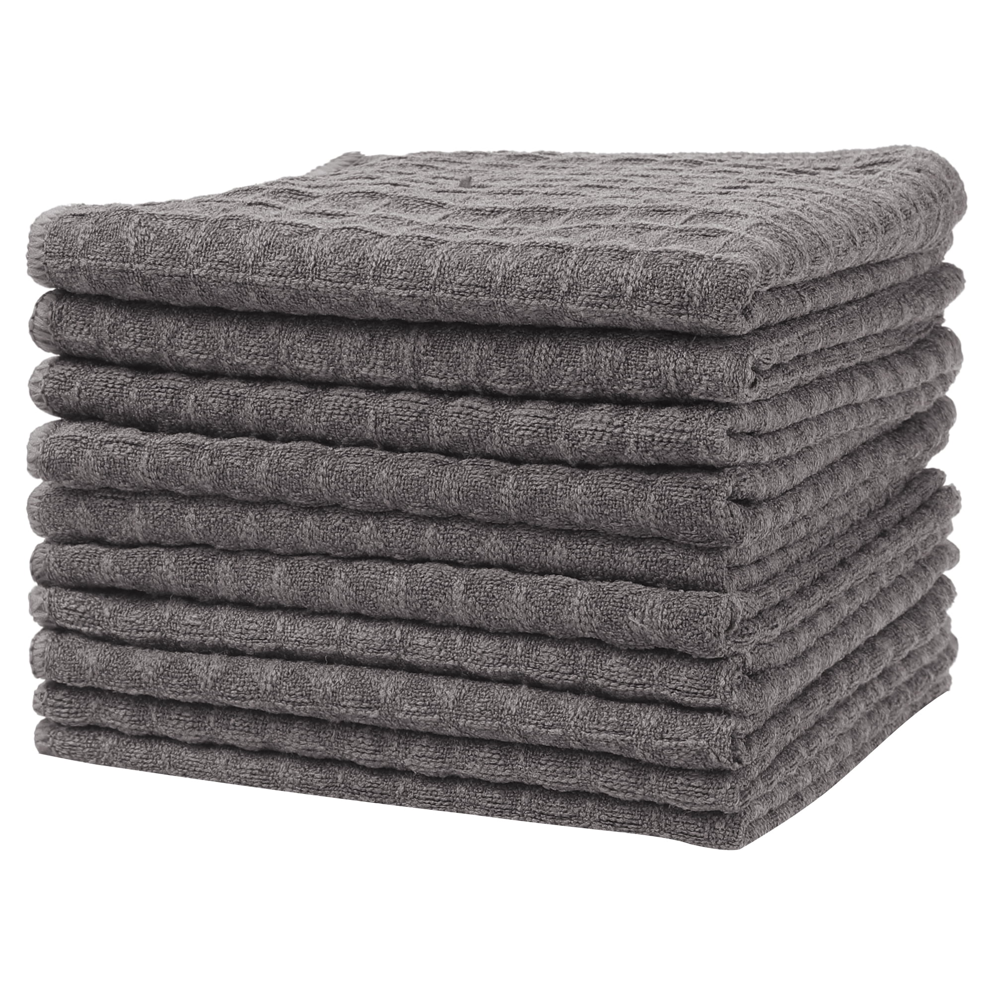 Unique Bargains Waffle Weave Kitchen Cleaning Absorbent Lint Free Dish Kitchen Towels 10pk 12" x 12"