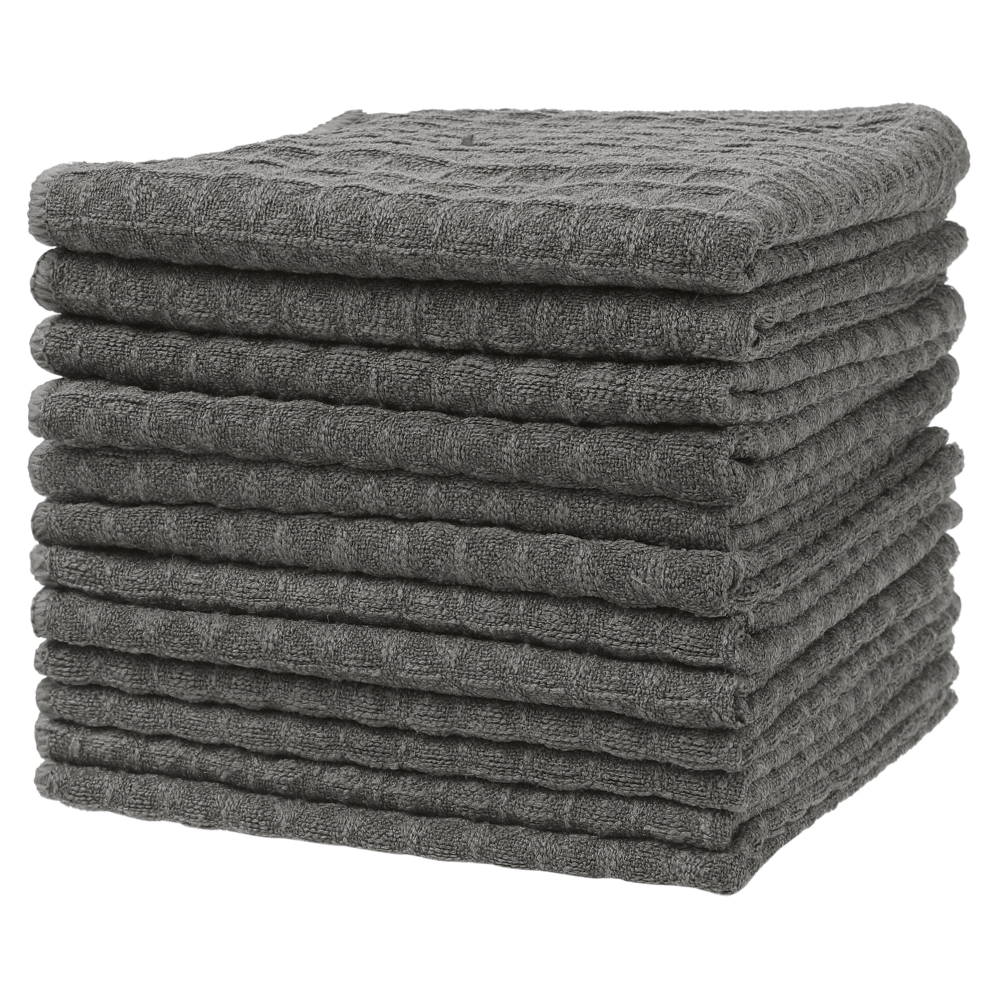Unique Bargains Waffle Weave Kitchen Cleaning Absorbent Lint Free Dish Kitchen Towels 12pk 10" x 10"