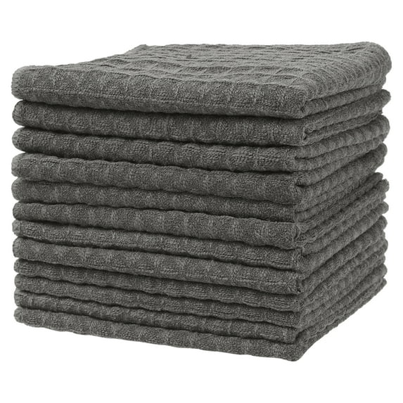Unique Bargains Waffle Weave Kitchen Cleaning Absorbent Lint Free Dish Kitchen Towels 12pk 10" x 10"