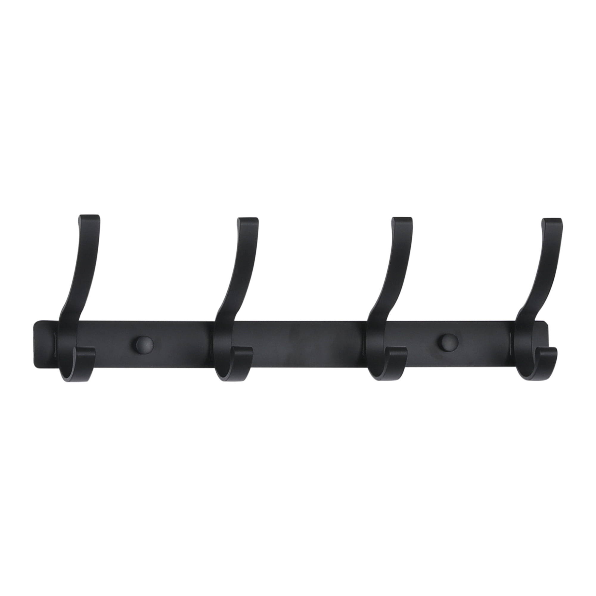 Unique Bargains Coat Rack Wall Mount, Coat Hook, Hat Rack for Entryway and Bedroom Black 4 Hooks
