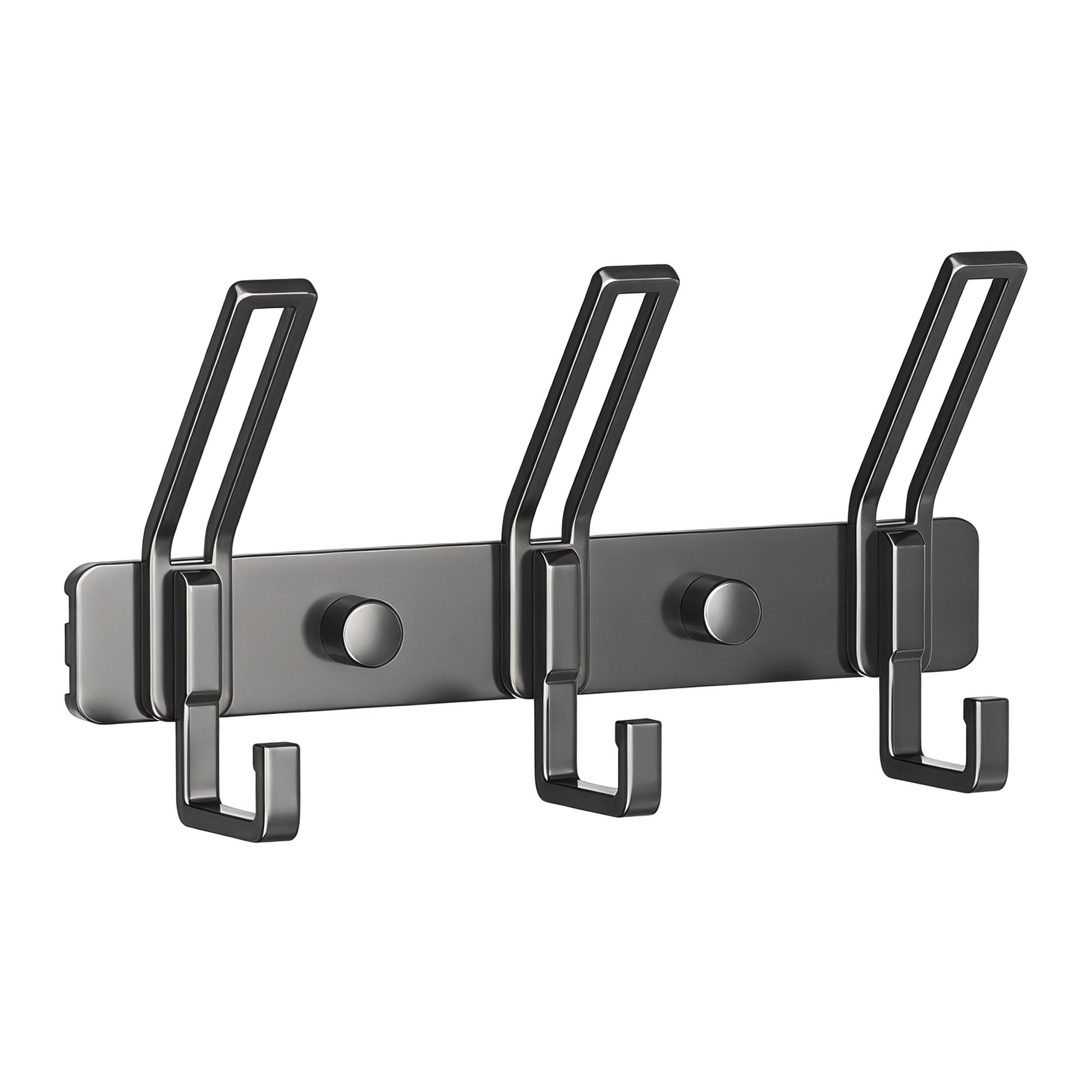 Unique Bargains Wall Mount Coat Rack Hook for Bathroom Organization Black 3 Hooks