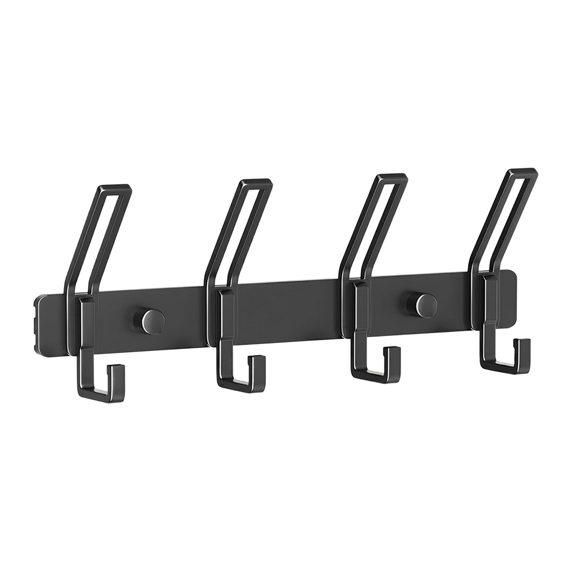 Unique Bargains Wall Mount Coat Rack Hook for Bathroom Organization Black 4 Hooks