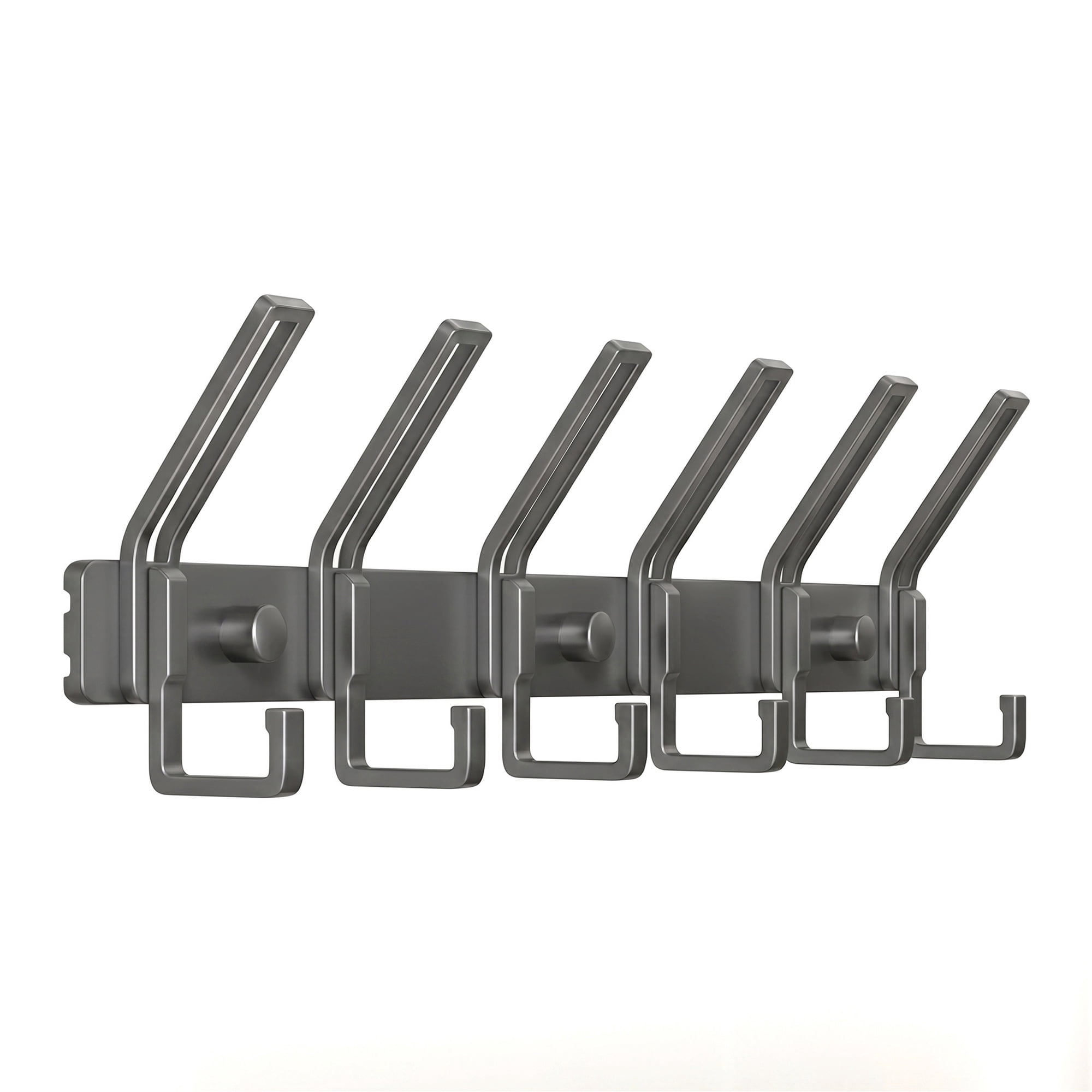 Unique Bargains Wall Mount Coat Rack Hook for Bathroom Organization Gray 6 Hooks