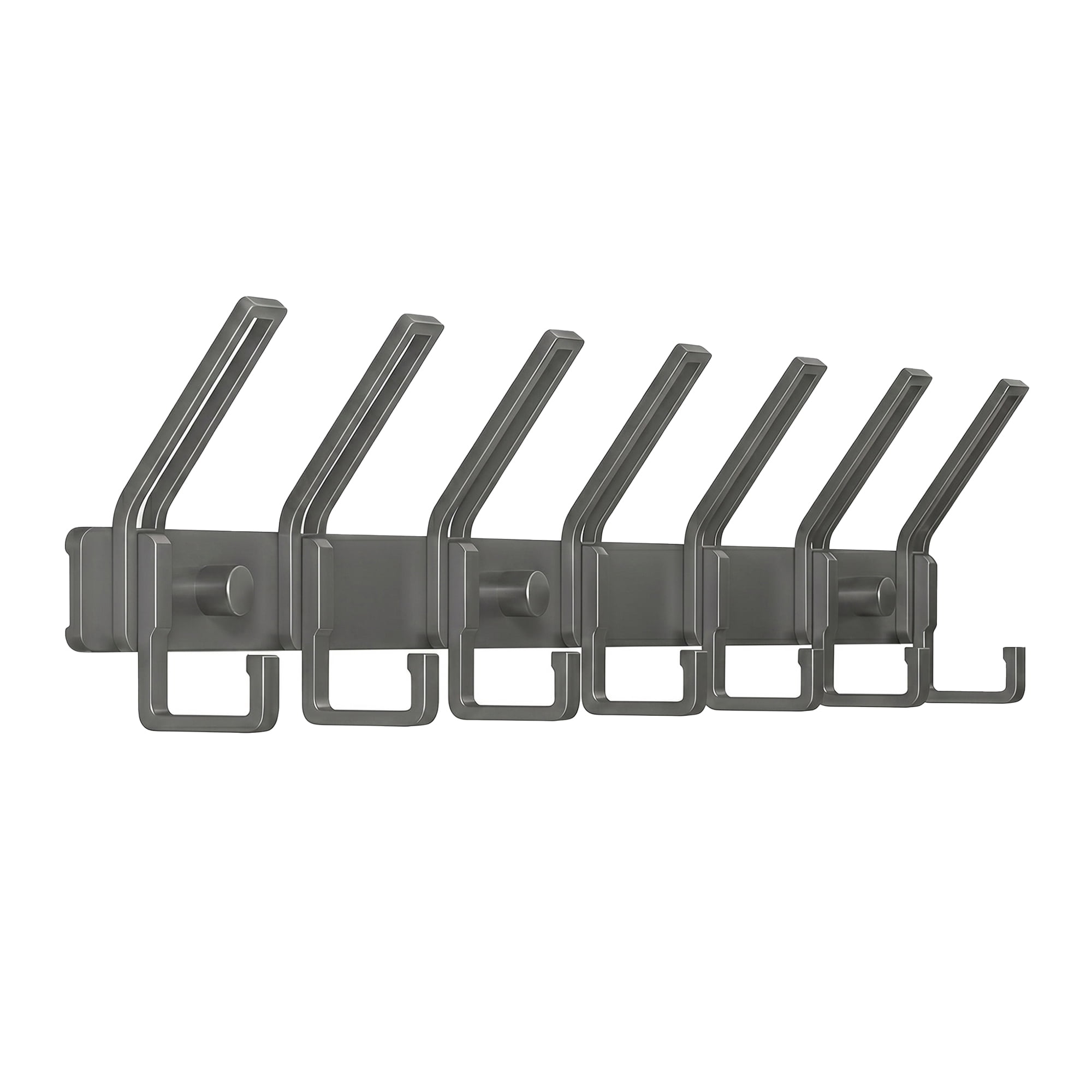 Unique Bargains Wall Mount Coat Rack Hook for Bathroom Organization Gray 7 Hooks