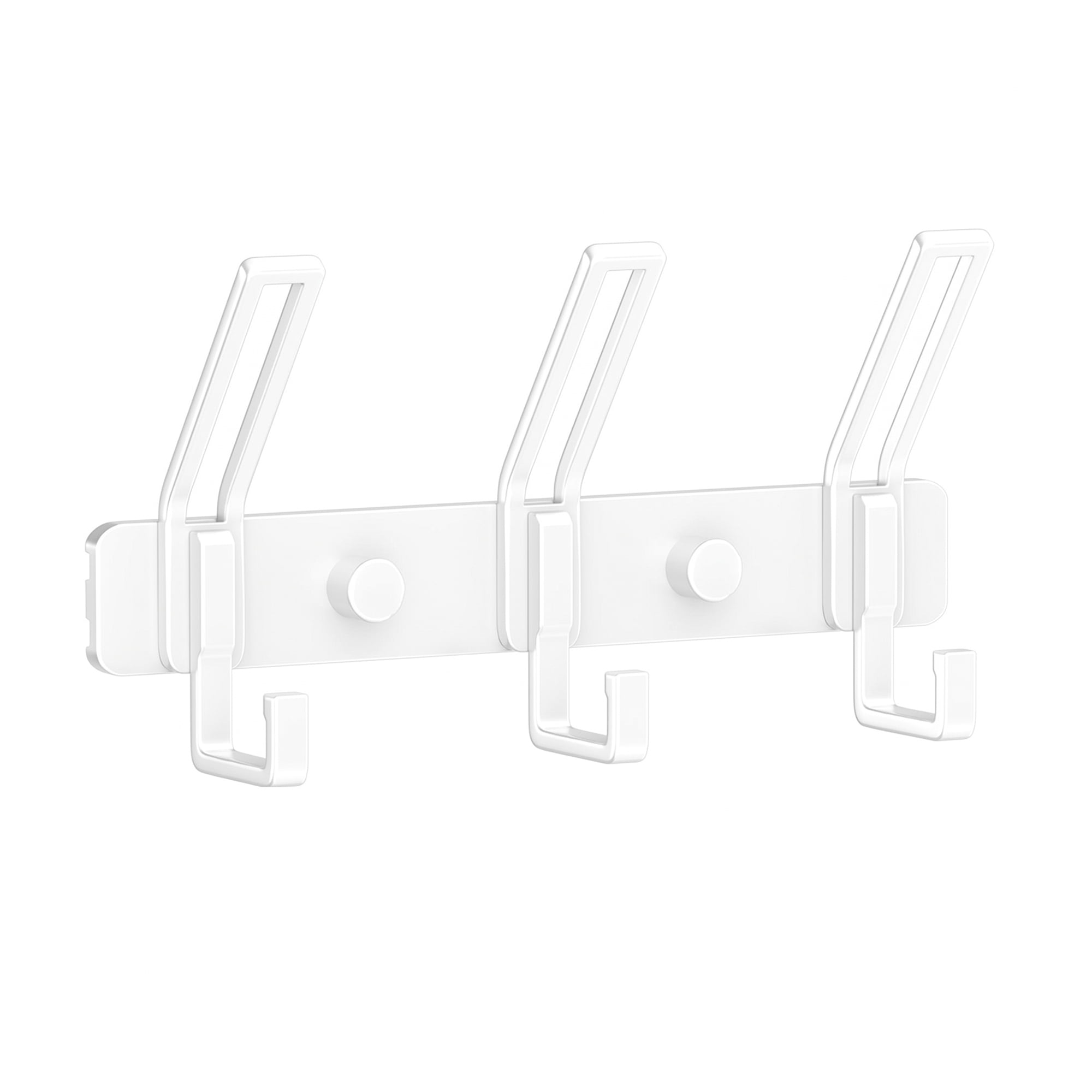 Unique Bargains Wall Mount Coat Rack Hook for Bathroom Organization White 3 Hooks