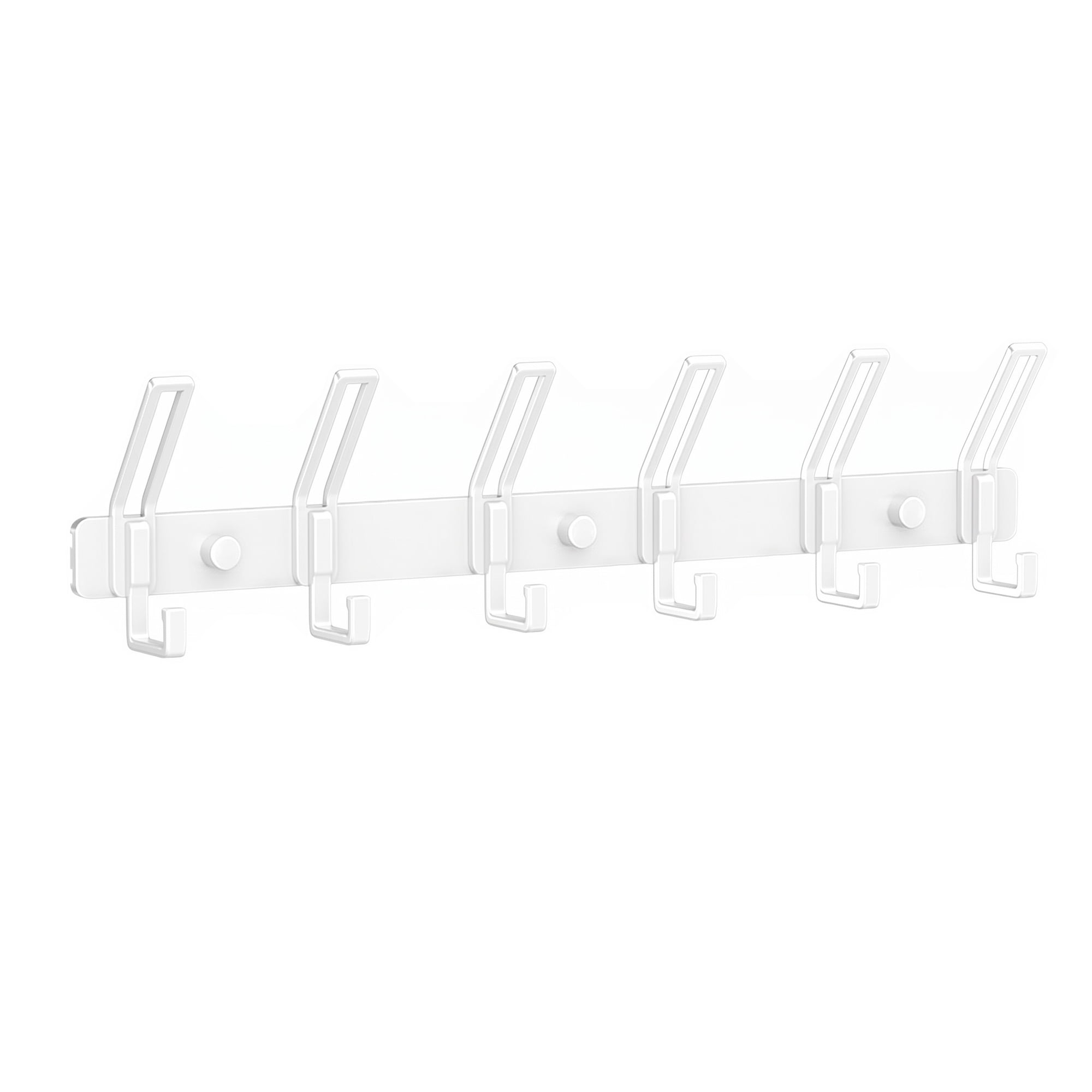 Unique Bargains Wall Mount Coat Rack Hook for Bathroom Organization White 6 Hooks