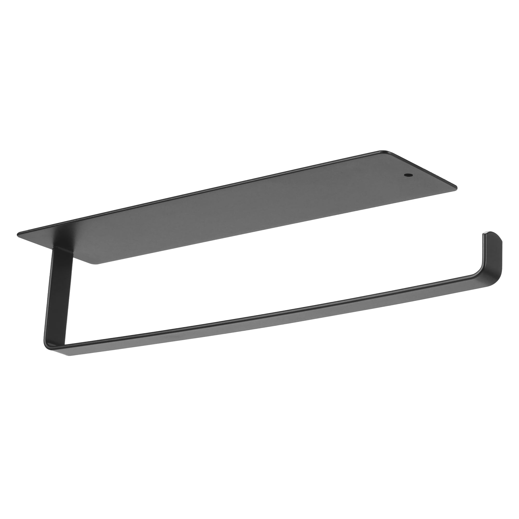 Unique Bargains Wall Mount Paper Towel Holder Stainless Steel Black Round 10.8x2.4inch