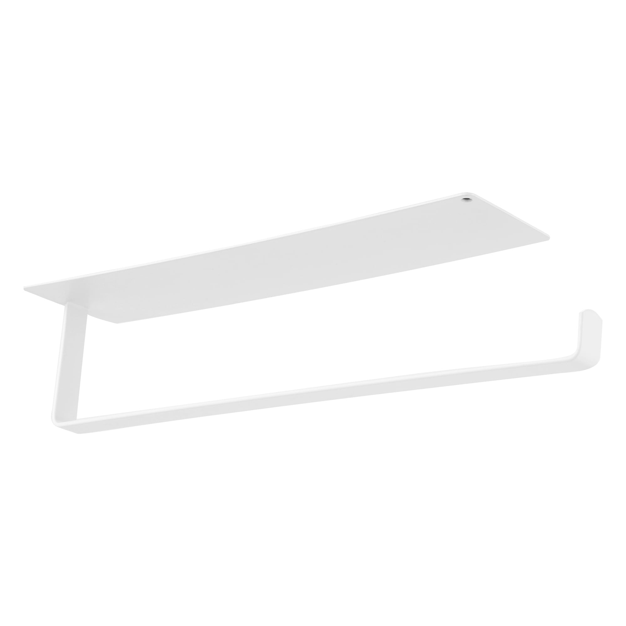 Unique Bargains Wall Mount Paper Towel Holder Stainless Steel White Round 10.8x2.4inch
