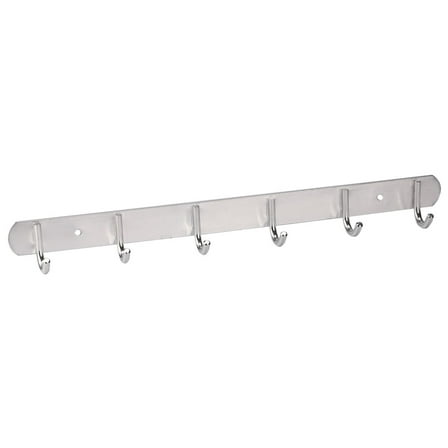 Unique Bargains Wall Mounted 6 Hooks Coat Hat Robe Aluminium Hanger