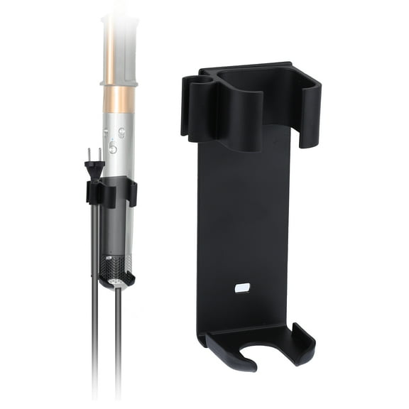 Unique Bargains Wall Mounted Hair Dryer Holder for Curling Iron Diameter Less Than 36mm for Home Black