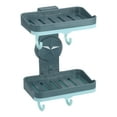 thumbnail image 1 of Unique Bargains Wall Mounted Soap Dish for Shower Wall Soap Box Soap Holder for Bathroom Kitchen Blue, 1 of 7