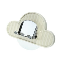 Unique Bargains Wall Mounted Toothbrush Holder for Bathrooms Hanging Toothbrush Holder Beige 4.33"x2.56"