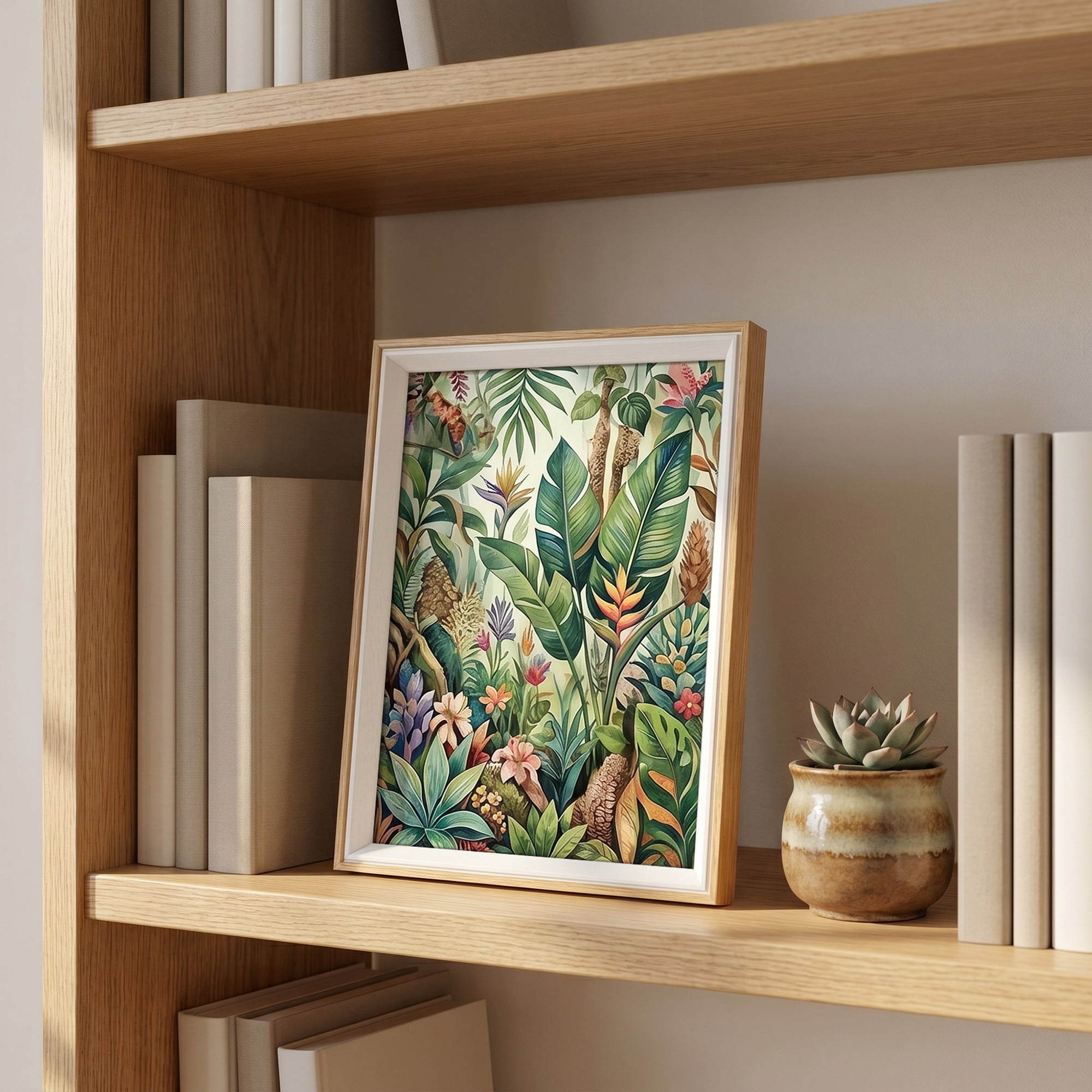 Unique Bargains Wall Mounting and Tabletop Display Photo Frame White Wood Grain 8" x 10"