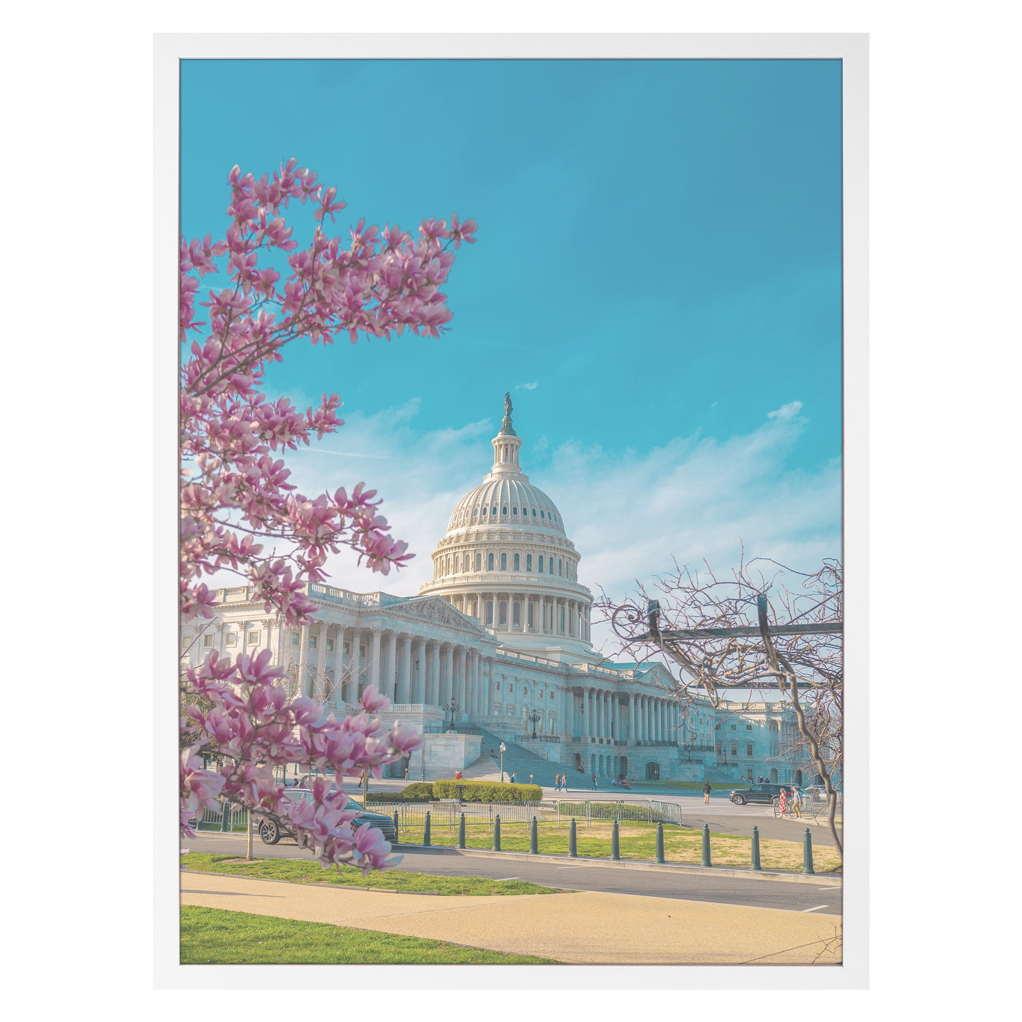 Unique Bargains Wall Picture Frame for Photo and Poster Art Photo Frame White 6x8