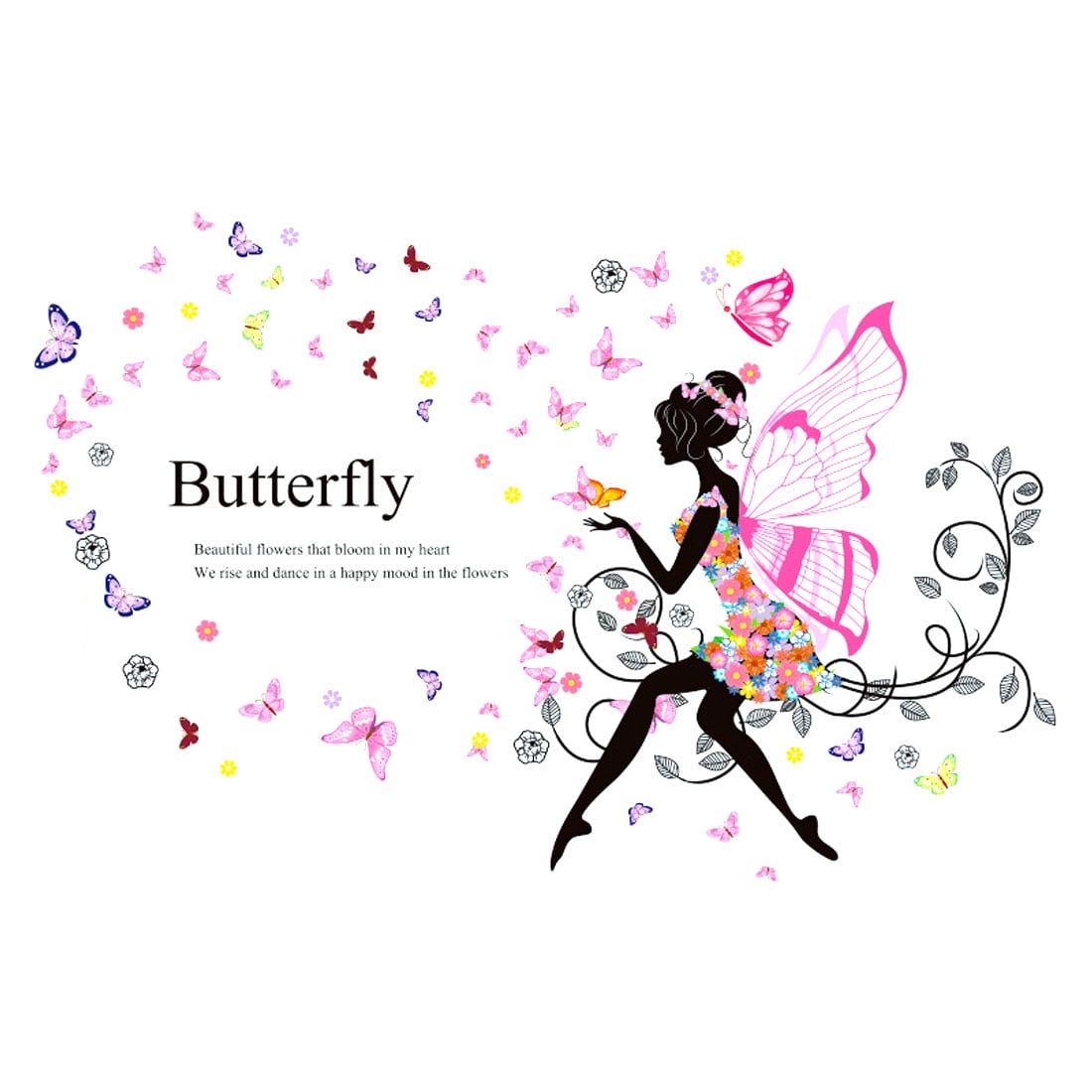 Unique Bargains Wall Sticker Removable Art Vinyl Decal Home Butterfly