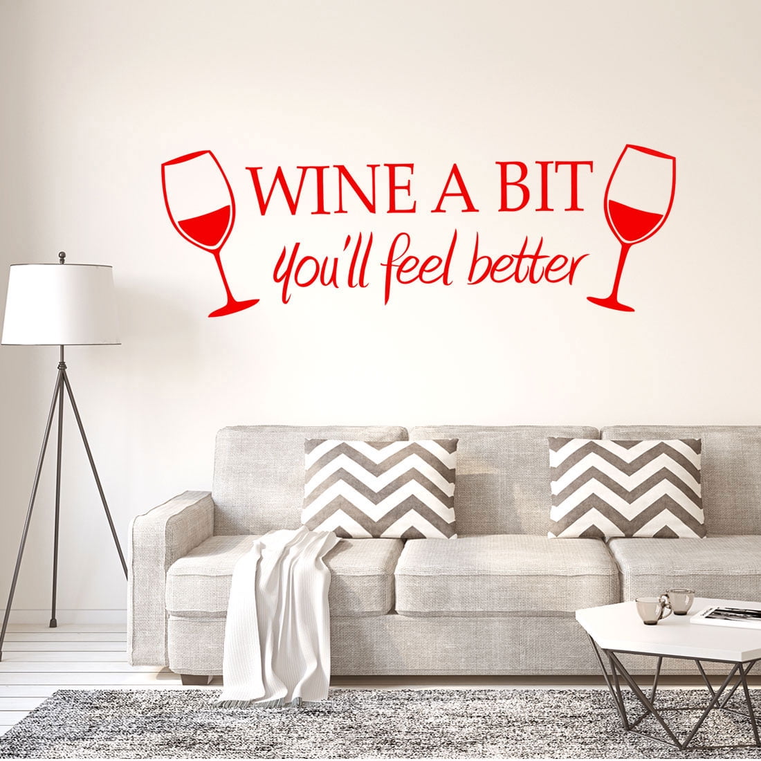 Unique Bargains Wall Sticker Removable PVC Wine a Bit Wall Pattern Art