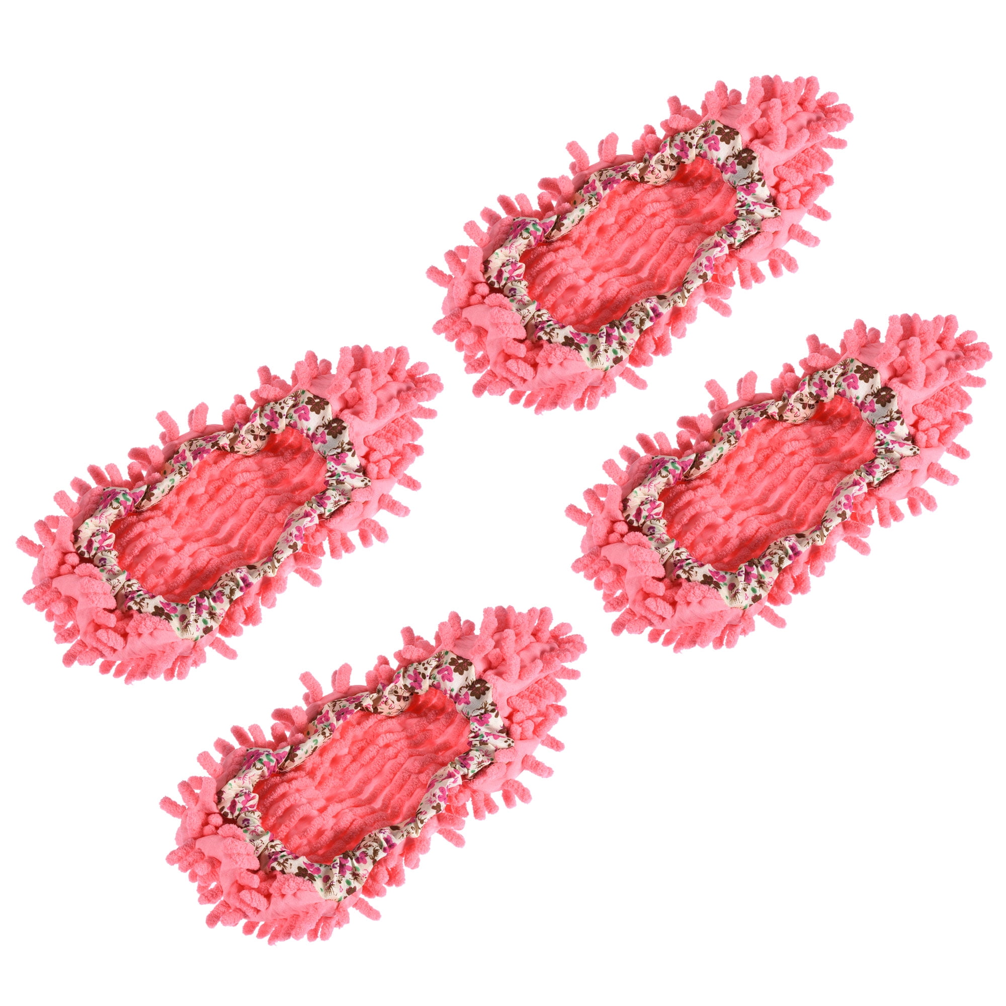 Unique Bargains Shoes Cover Multifunction Chenille Microfiber Duster Mop Pink