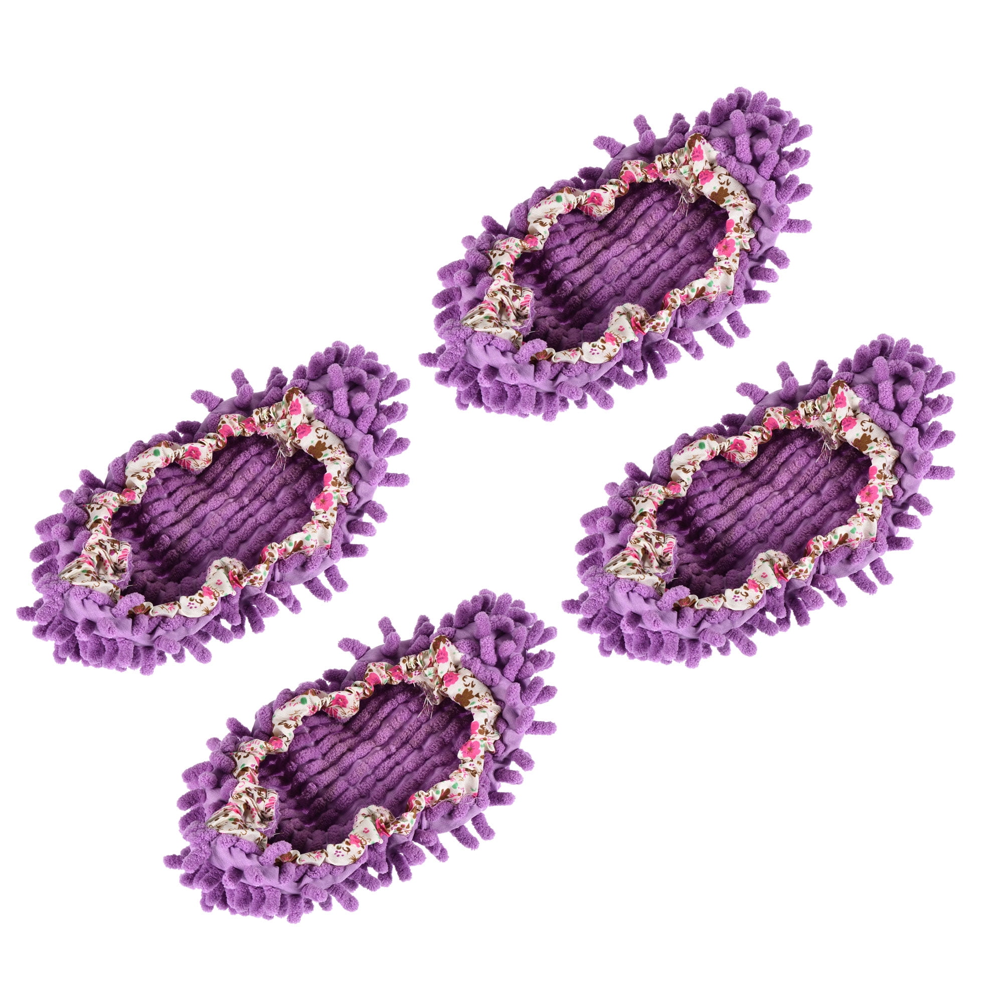 Unique Bargains Shoes Cover Multifunction Chenille Microfiber Duster Mop Purple