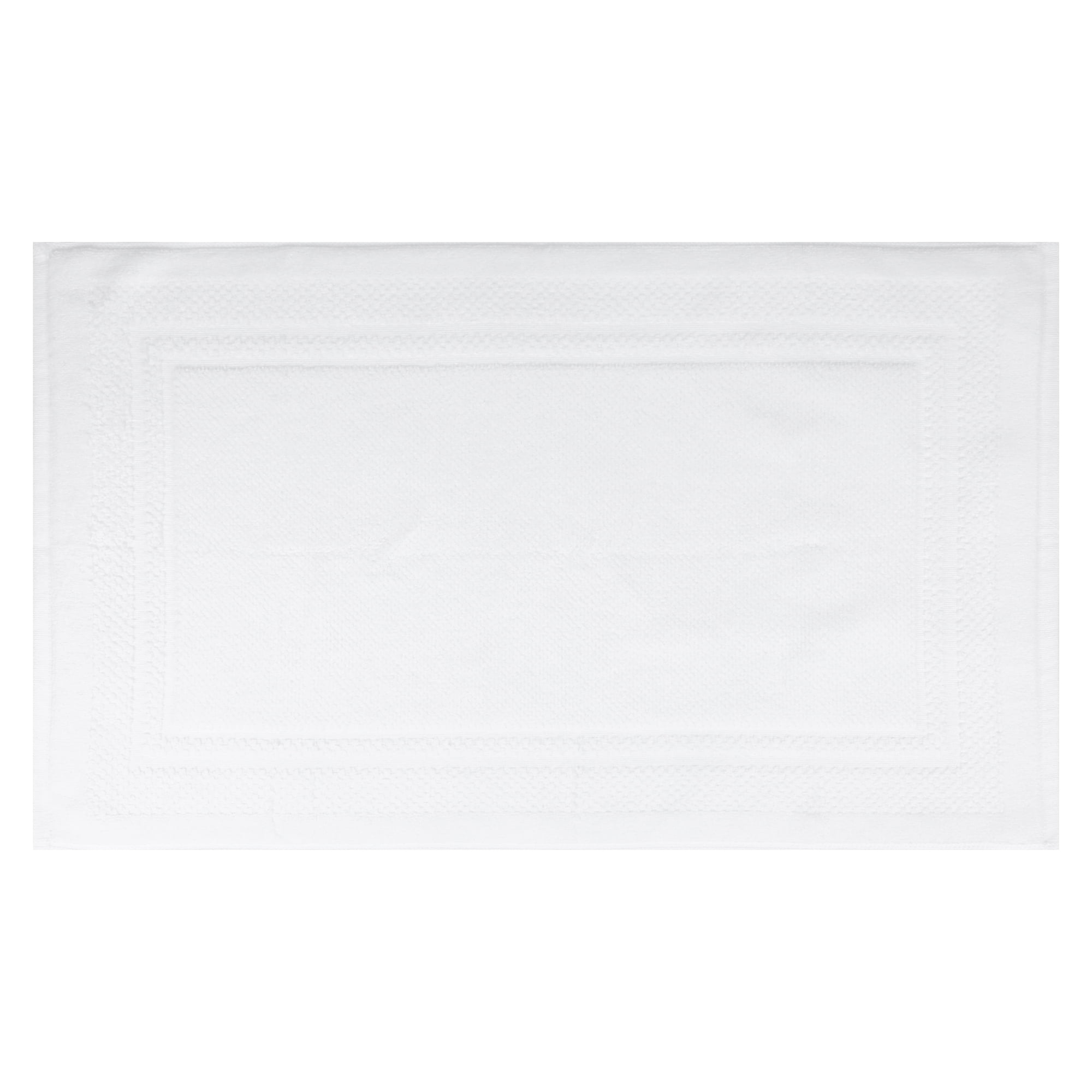 Unique Bargains Washable Cotton Bath Rugs Quick Dry Floor Carpet Shower Mat White
