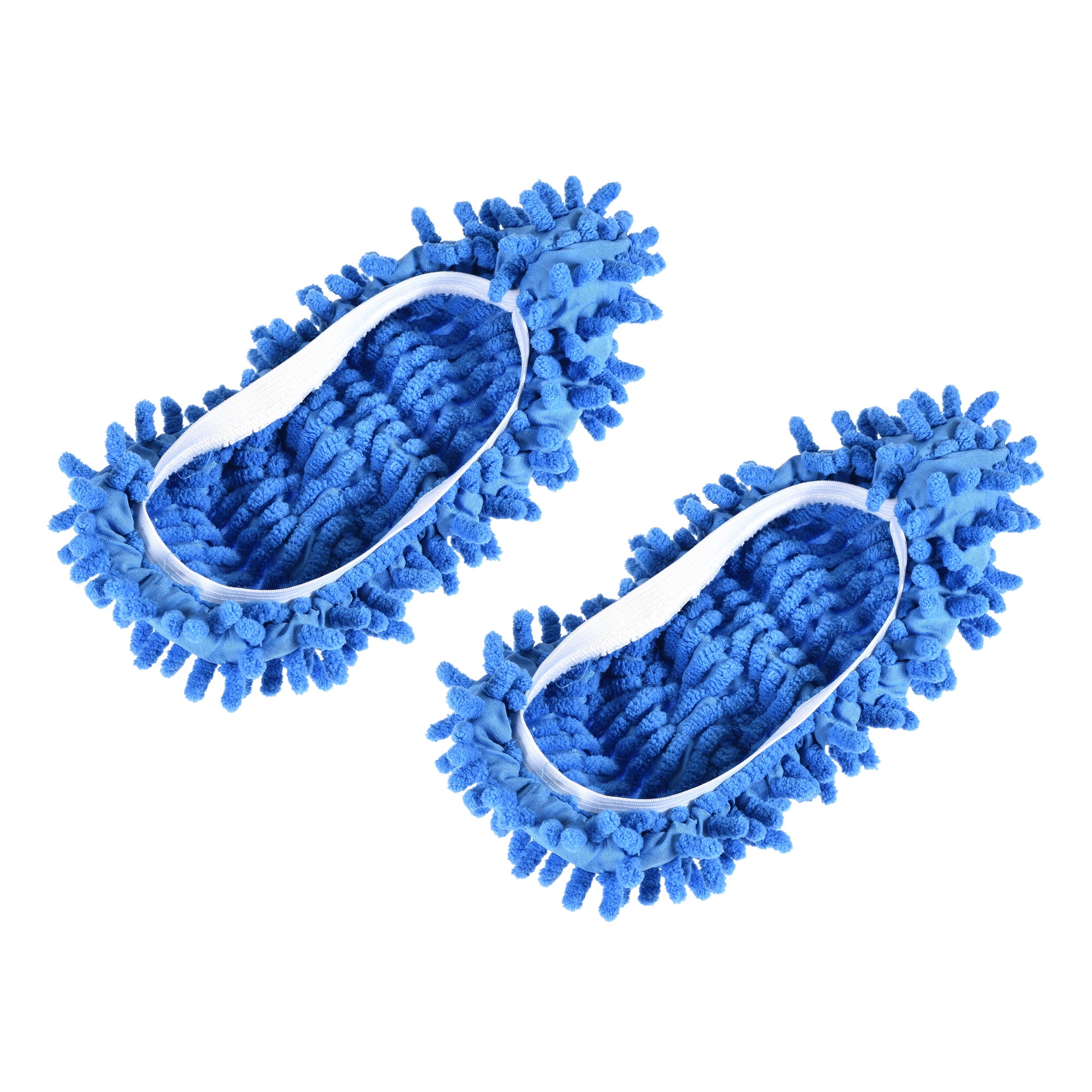 Unique Bargains Washable Multifunctional Chenille Mop Shoe Cover Blue