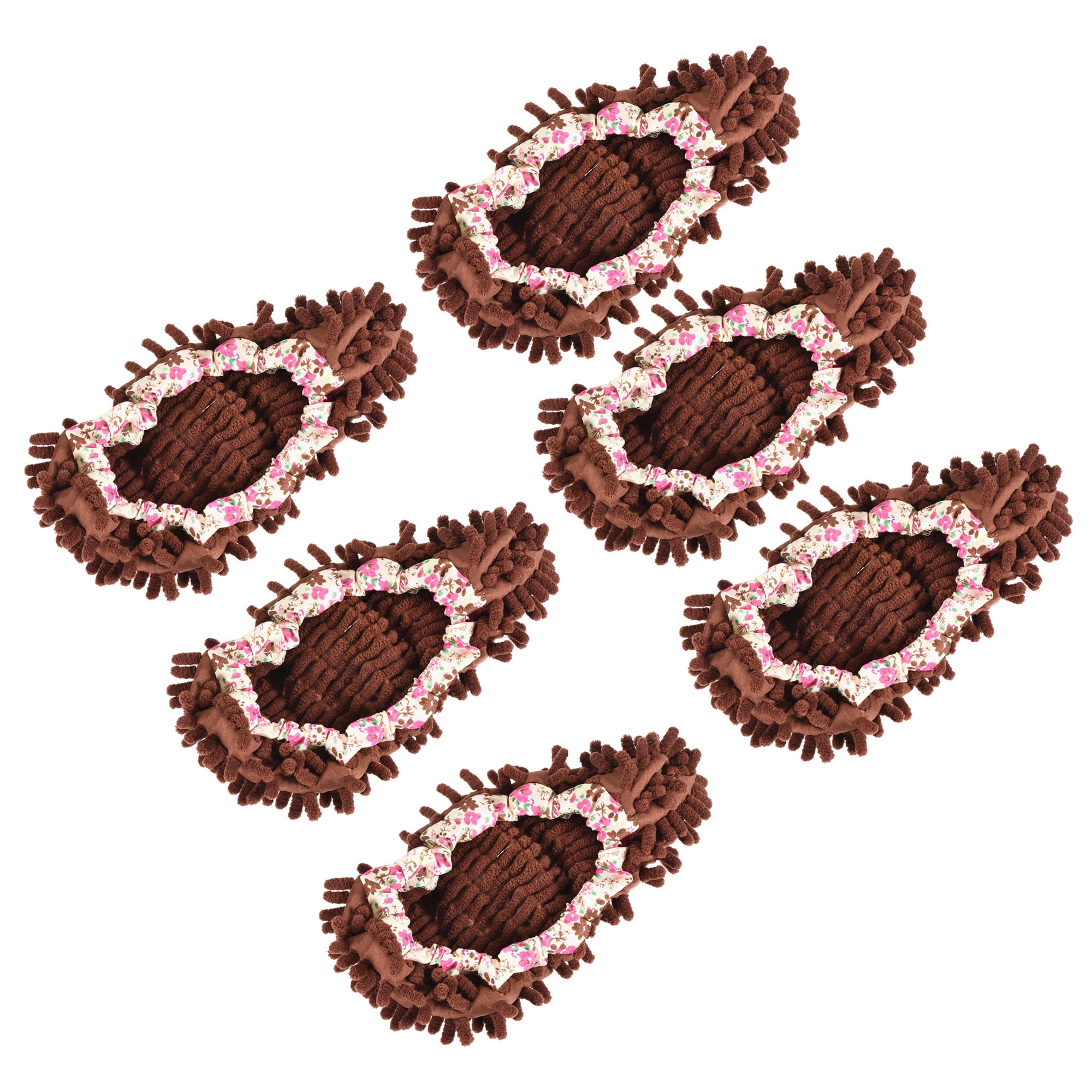Unique Bargains Washable Shoes Cover Multifunction Chenille Microfiber Duster Mop Brown