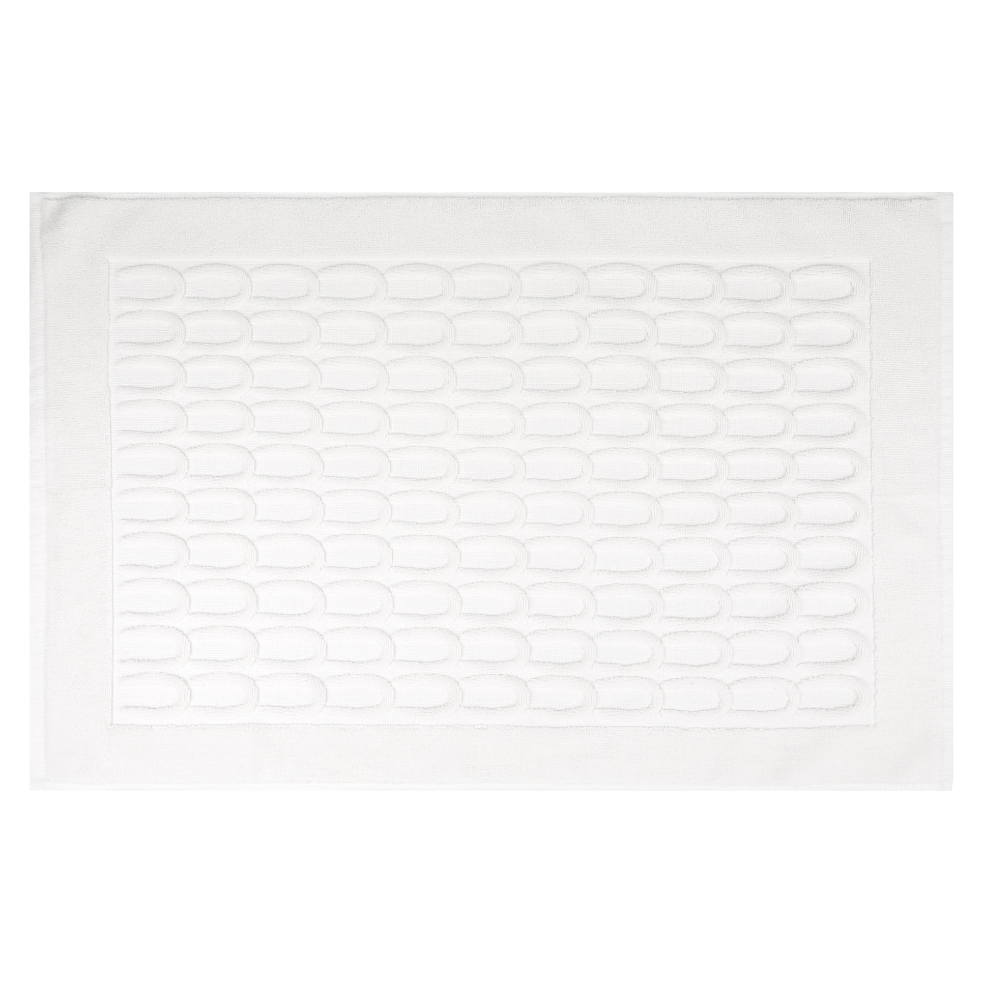 Unique Bargains Washable Textured Cotton Bath Rug Water Absorbent Mat Beige 20" x 32"