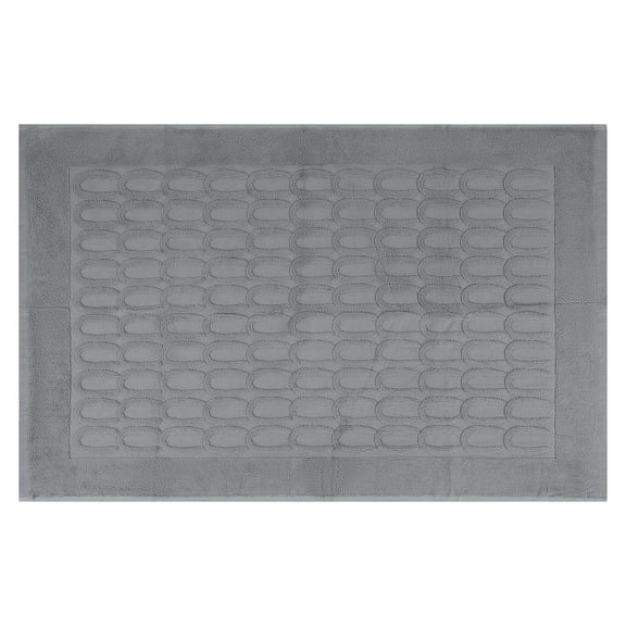 Unique Bargains Washable Textured Cotton Bath Rug Water Absorbent Mat Gray 20" x 32"