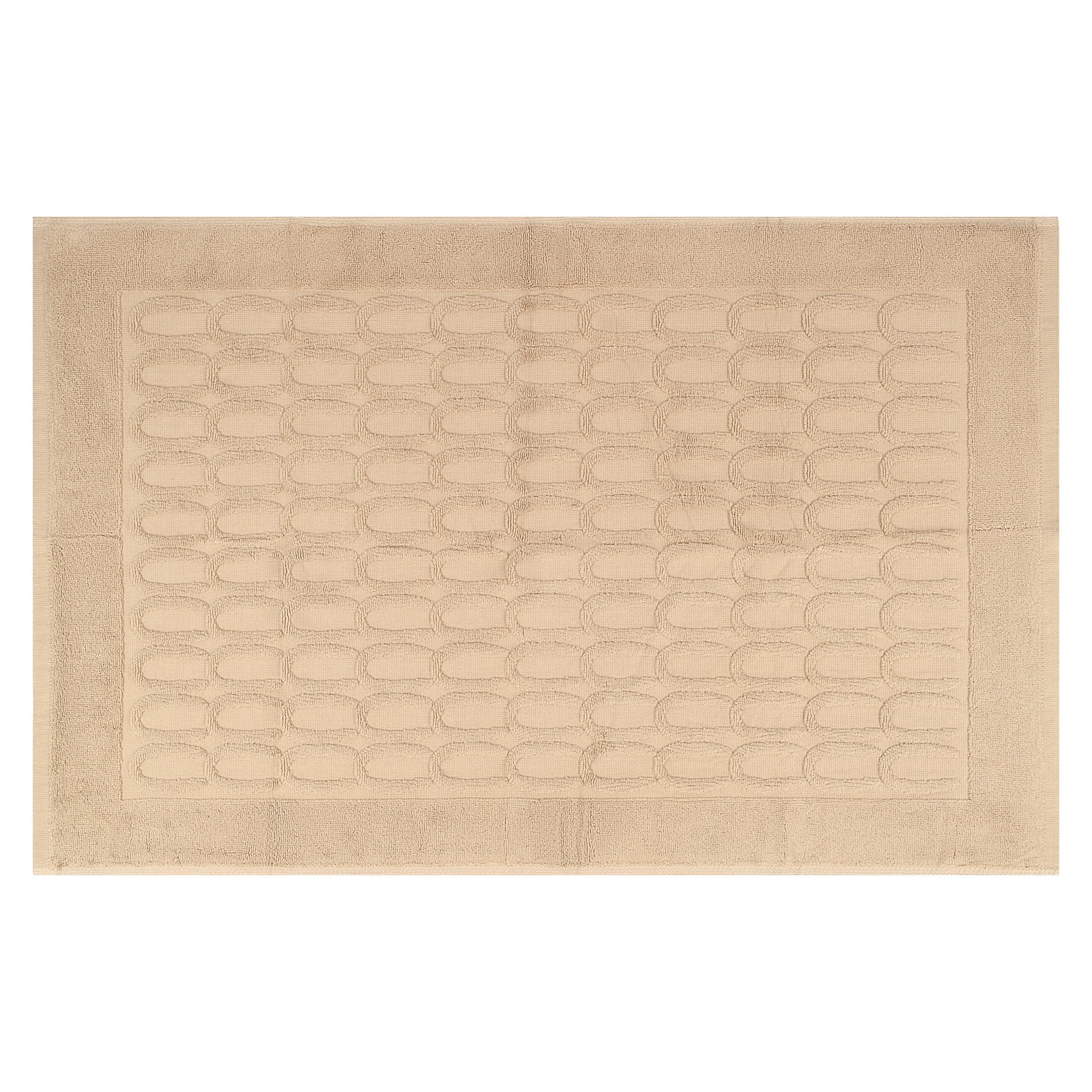 Unique Bargains Washable Textured Cotton Bath Rug Water Absorbent Mat Khaki 16" x 24"