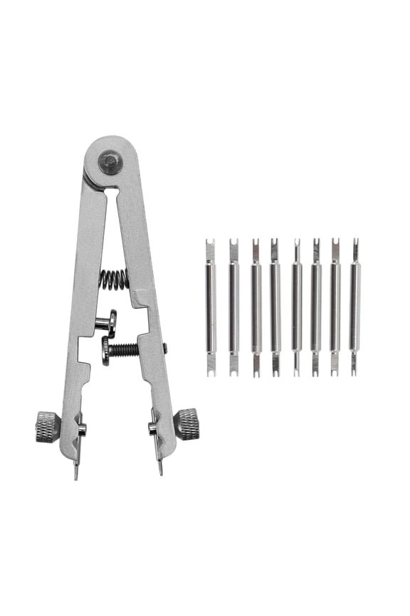 Watch Band Remover Tool Spring Bar Plier With10 Pins Spring Bar Tool for Watch Band Precise Watch Bracelet Remover Watch Strap Adjuster Tool Remove Kit Silver Tone