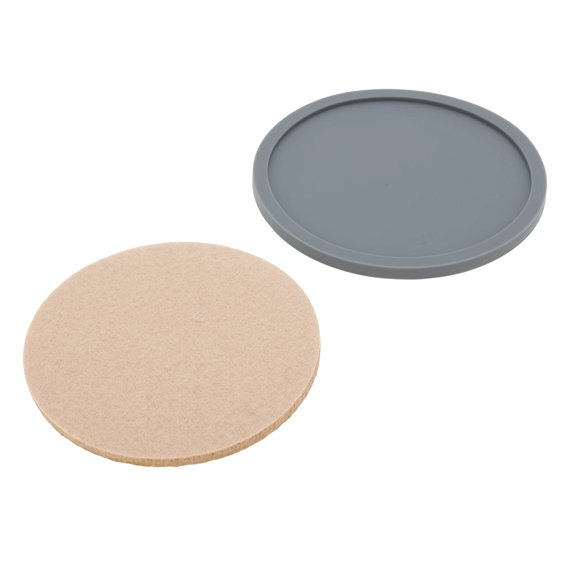 Unique Bargains Water Absorbing Drink Coaster Set Apricot Gray