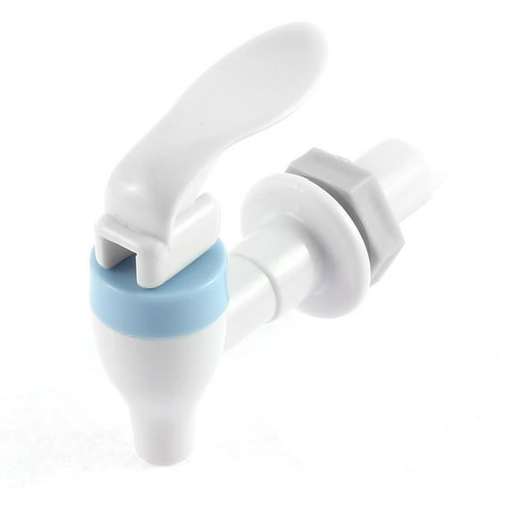 Unique Bargains Water Dispenser Plastic 3/8 BSP Male Thread Push Type Tap Faucet White Blue