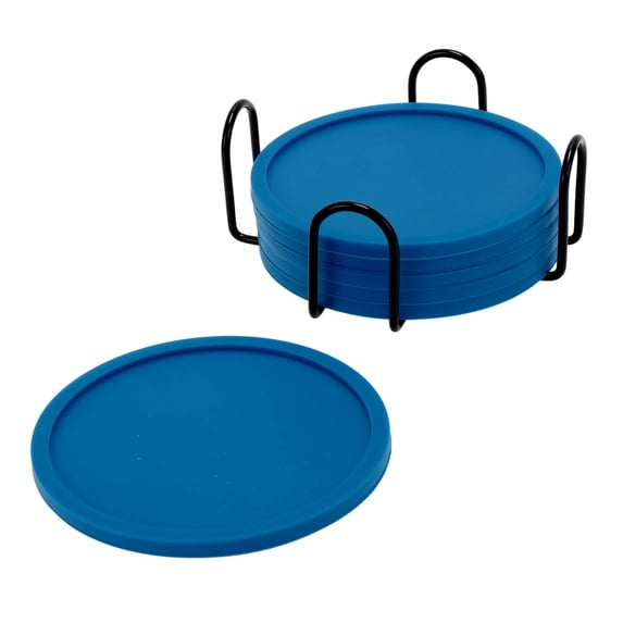 Unique Bargains Water Repellent Heat Insulating Drink Coaster Set Blue