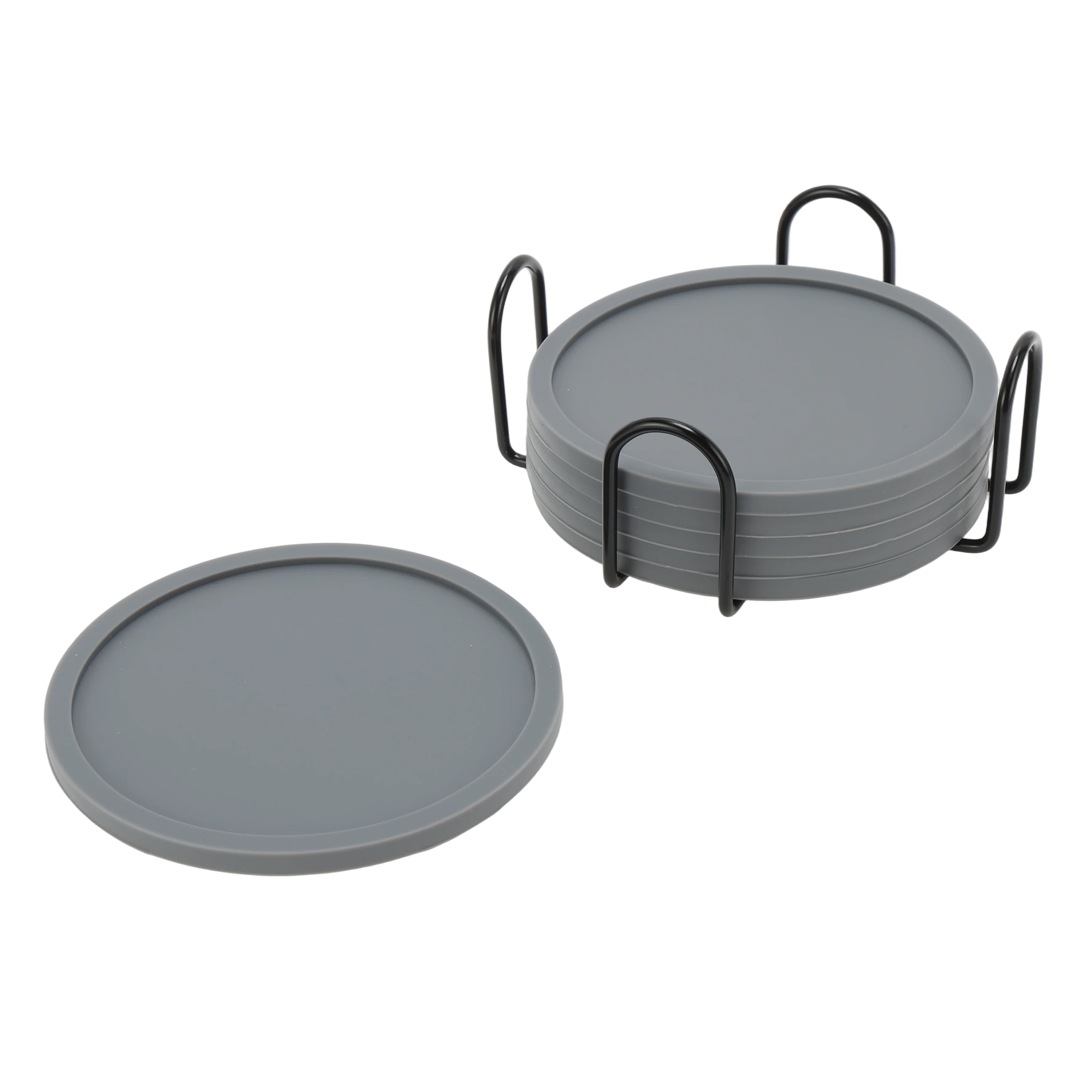 Unique Bargains Water Repellent Heat Insulating Drink Coaster Set Gray