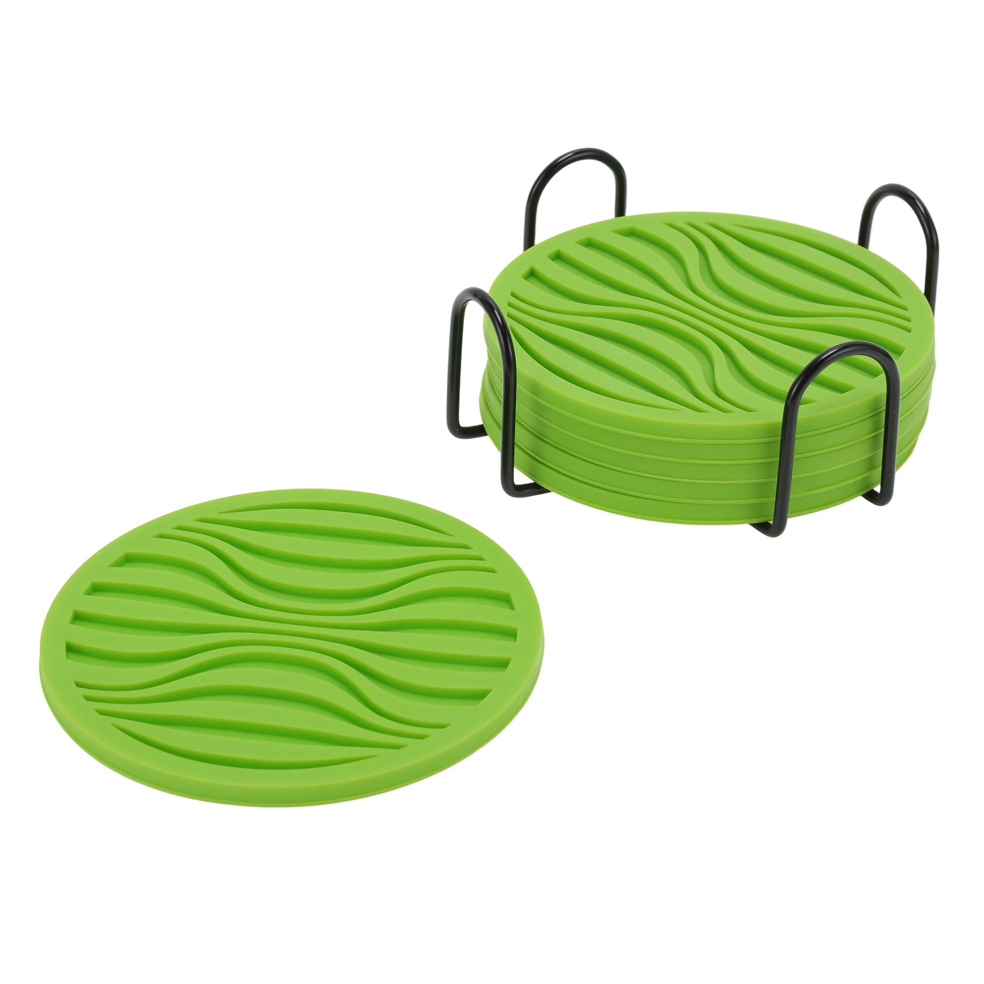 Unique Bargains Water Repellent Wave Drink Coaster Set Green