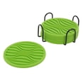 thumbnail image 1 of Unique Bargains Water Repellent Wave Drink Coaster Set Green, 1 of 5