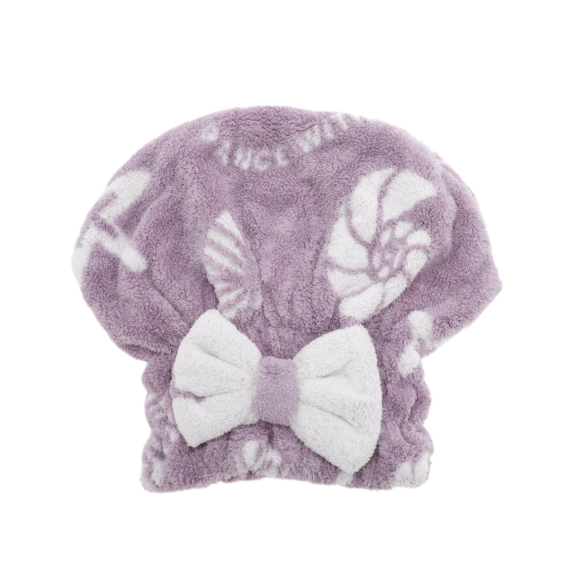 Unique Bargains Water-absorbent Bow Shells Hair Towel for Fast Drying Purple 10.63"x 8.66"