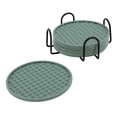 thumbnail image 1 of Unique Bargains Water-repellent Pyramid Design Drink Coaster Set Gray Blue, 1 of 5