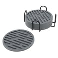 thumbnail image 1 of Unique Bargains Water-repellent Stripes Drink Coaster Set Gray, 1 of 5