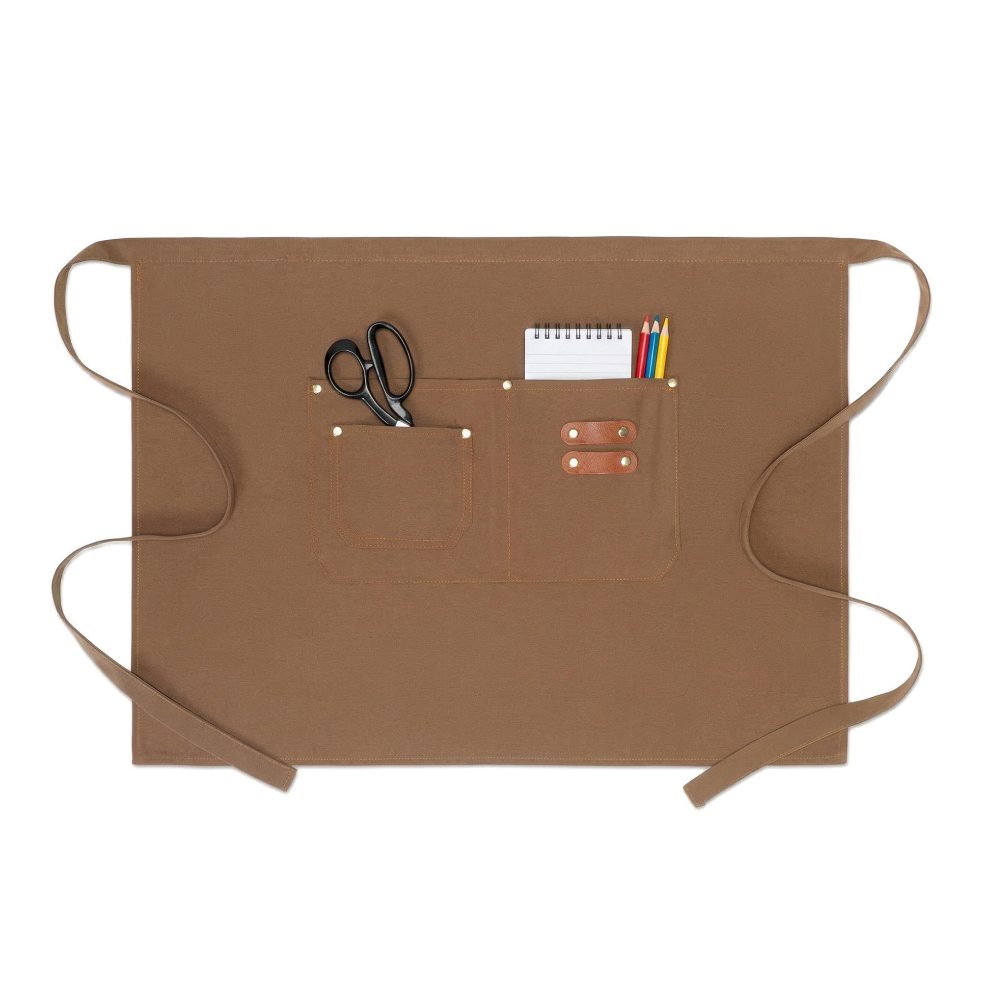 Unique Bargains Water-resistant Kitchen Apron with Pockets for Home and Kitchen Brown