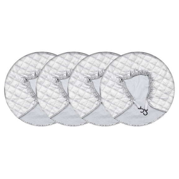Unique Bargains Waterproof 27"-29" Set of 4 Wheel & Tire Covers Aluminum film Sun Protectors for RV Truck Camper Trailer Silver Tone