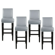 Unique Bargains Waterproof Bar Stool Covers for Short Back Chair Grey 4PCS