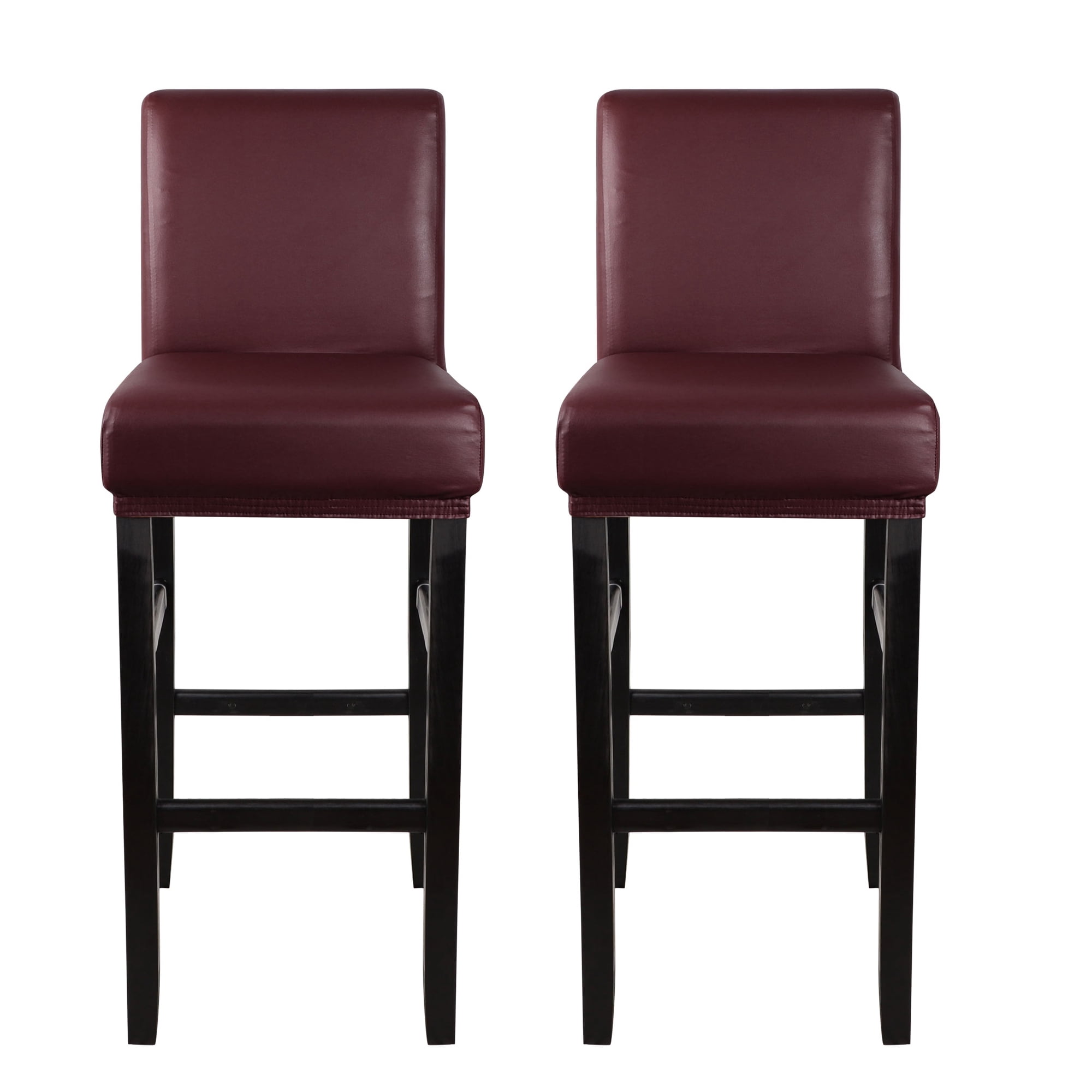 Unique Bargains Waterproof Bar Stool Covers for Short Back Chair Slipcovers Burgundy 2 Pcs